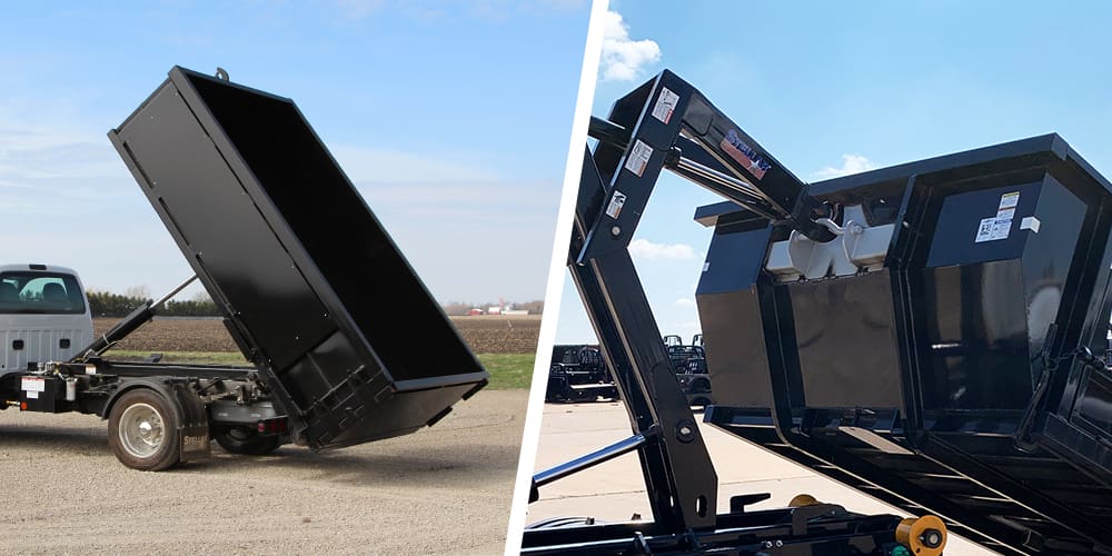 Two photos showcasing Stellar's Hooklift adapter kit