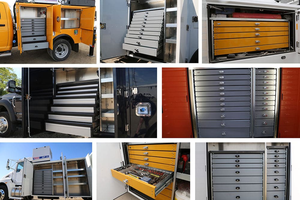 Photo Grid of Toolboxes